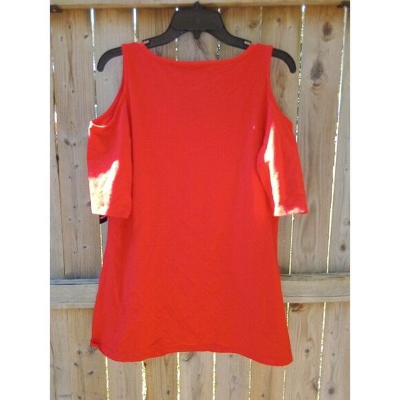 Torrid Red Strappy Foxy Tee Cold Shoulder T-Shirt Women's 2 (2X 18/20) #14777235 - Picture 7 of 8
